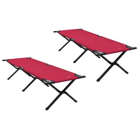 Opvouwbaar Veldbed 2 pcs Rood 193 x 69 x 45 cm Oxford stof 2
