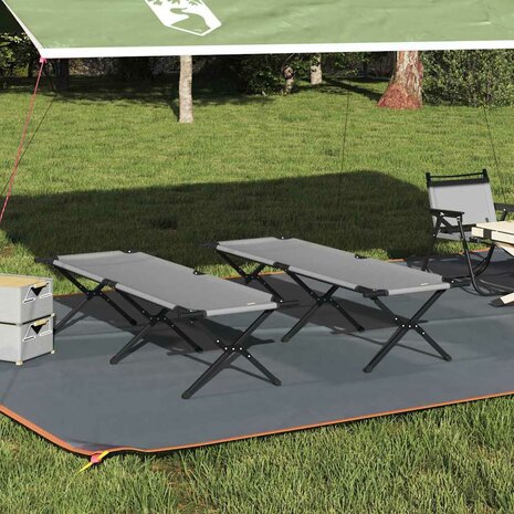 Opvouwbaar Veldbed 2 pcs Grijs 193 x 69 x 45 cm Oxford stof 1