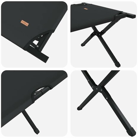 Opvouwbaar Veldbed 2 pcs Zwart 210 x 80 x 46 cm Oxford stof 9
