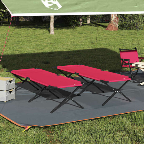 Opvouwbaar Veldbed 2 pcs Rood 210 x 80 x 46 cm Oxford stof 1