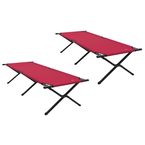 Opvouwbaar Veldbed 2 pcs Rood 210 x 80 x 46 cm Oxford stof 2