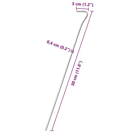 Tentharingen 50 st &Oslash;4 mm 30 cm gegalvaniseerd staal 5