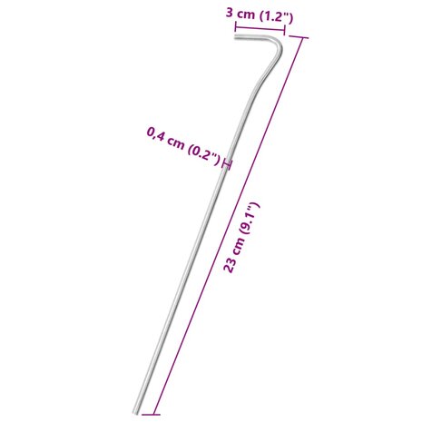 Tentharingen 25 st &Oslash;4 mm 23 cm gegalvaniseerd staal 5