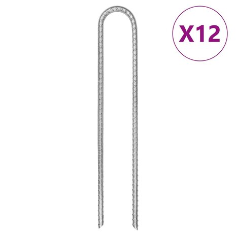 Tentharingen 12 st U-vormig &Oslash;7 mm 30 cm gegalvaniseerd staal 1