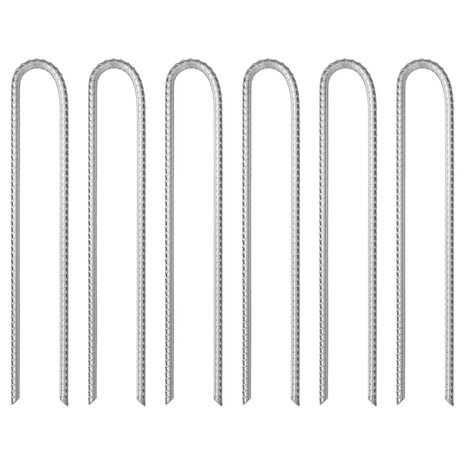 Tentharingen 6 st U-vormig &Oslash;10 mm 37 cm gegalvaniseerd staal 1