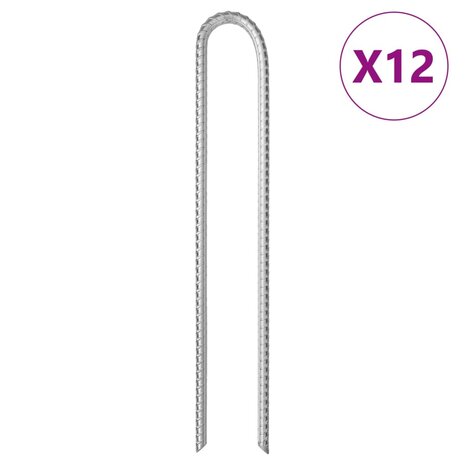 Tentharingen 12 st U-vormig &Oslash;10 mm 37 cm gegalvaniseerd staal 1
