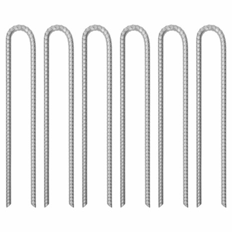 Tentharingen 6 st U-vormig &Oslash;12 mm 41,5 cm gegalvaniseerd staal 1