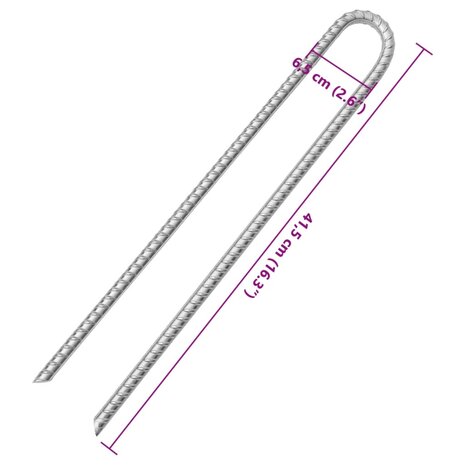 Tentharingen 6 st U-vormig &Oslash;12 mm 41,5 cm gegalvaniseerd staal 5