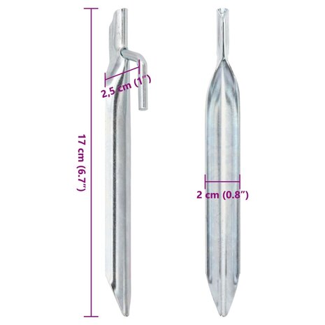 Tentharingen 24 st V-vormig &Oslash;20 mm 17 cm gegalvaniseerd staal 6
