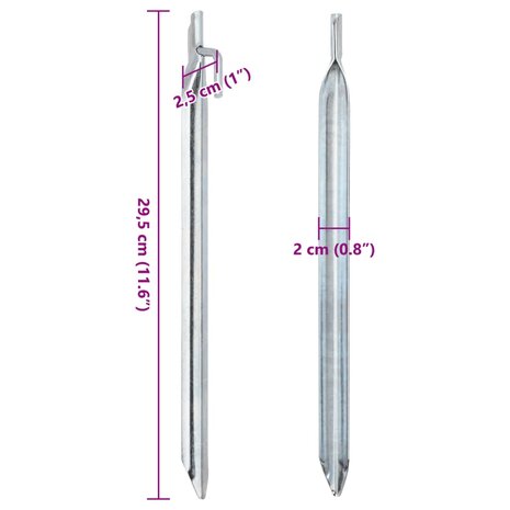 Tentharingen 24 st V-vormig &Oslash;20 mm 29,5 cm gegalvaniseerd staal 6
