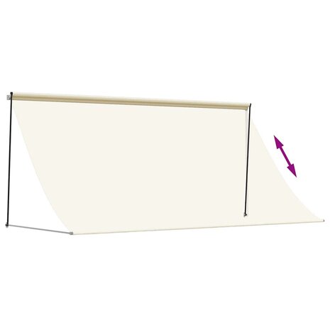 Luifel uittrekbaar 300x150 cm stof en staal cr&egrave;mekleurig 6