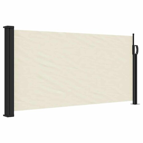 Windscherm uittrekbaar 100x500 cm cr&egrave;mekleurig 2