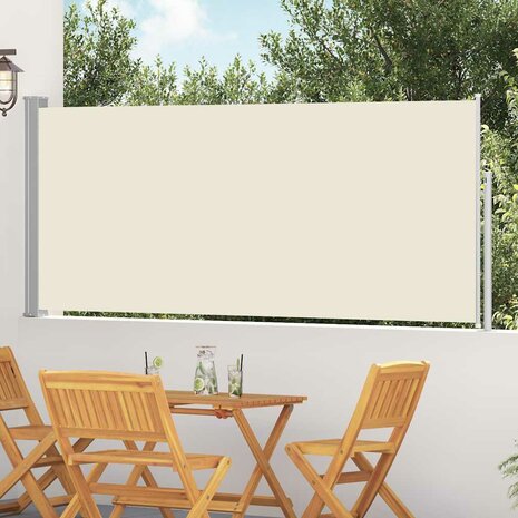 Windscherm uittrekbaar 120x300 cm cr&egrave;me 1