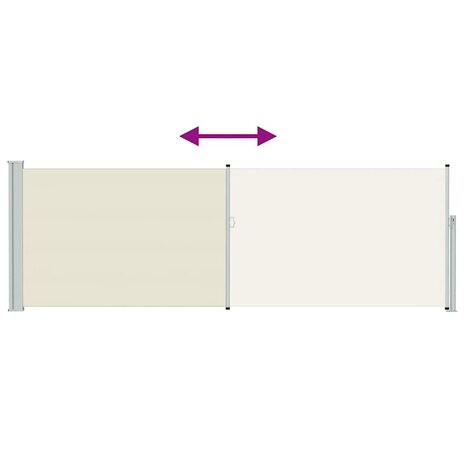 Tuinscherm uittrekbaar 100x300 cm cr&egrave;me 7