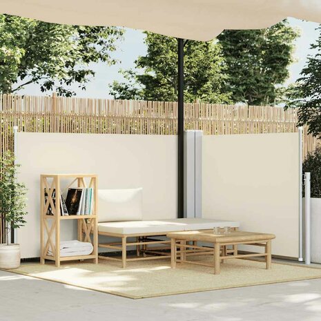 Windscherm uittrekbaar 100x600 cm cr&egrave;me 1