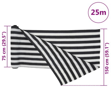 Privacynet 195 g/m&sup2; 1,5x25 m HDPE antracietkleurig en wit 8