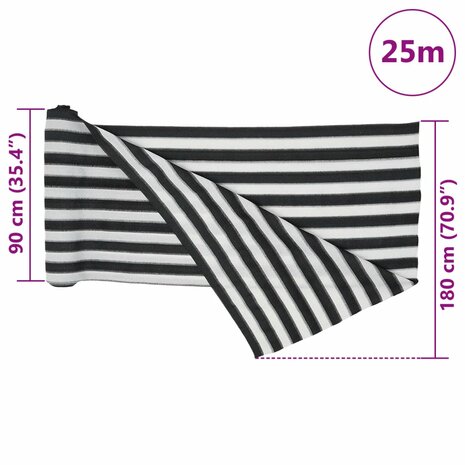Privacynet 195 g/m&sup2; 1,8x25 m HDPE antracietkleurig en wit 8