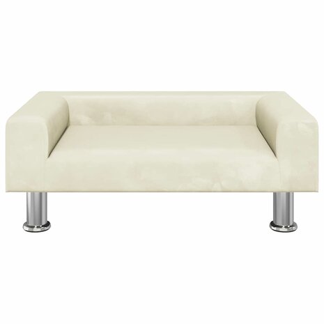 Kinderbank 70x45x26,5 cm fluweel cr&egrave;mekleurig 3
