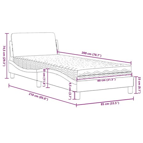 Bed met matras "Dover" fluweel donkergroen 80x200 cm 9