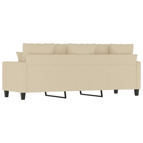 Driezitsbank 180 cm stof cr&egrave;mekleurig 6