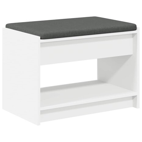 Halbank Wit 63 x 38 x 45 cm Ge&iuml;ndustrialiseerd hout en stof 2