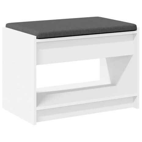 Halbank Wit 63 x 38 x 45 cm Ge&iuml;ndustrialiseerd hout en stof 7