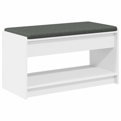 Halbank Wit 83 x 38 x 45 cm Ge&iuml;ndustrialiseerd hout en stof 2