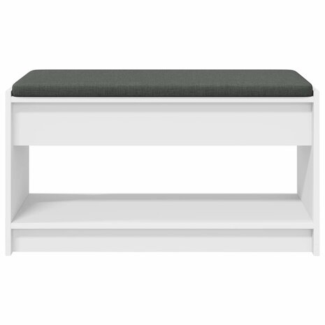 Halbank Wit 83 x 38 x 45 cm Ge&iuml;ndustrialiseerd hout en stof 5