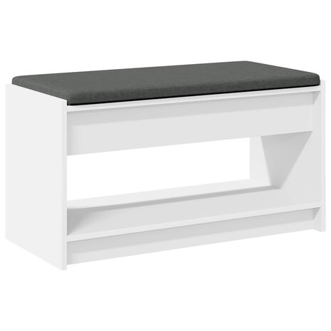 Halbank Wit 83 x 38 x 45 cm Ge&iuml;ndustrialiseerd hout en stof 7