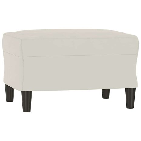 Bankje 70x35x41 cm fluweel cr&egrave;mekleurig 2