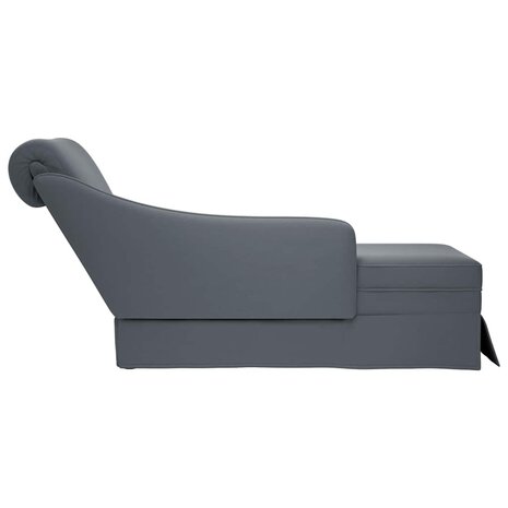 Chaise longue met bolster&rechterarmleuning fluweel donkergrijs 5