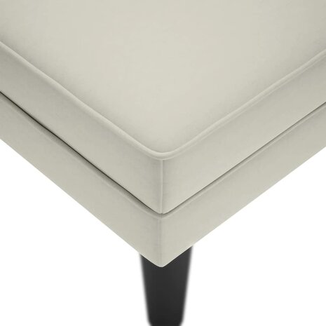 Chaise longue met kussen&rechterarmleuning fluweel cr&egrave;mekleurig 7