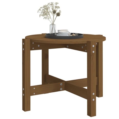 Salontafel &Oslash; 62,5x45 cm massief grenenhout honingbruin 4