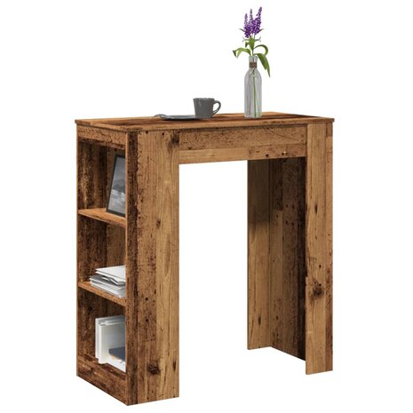 Bartafel met rekken 95x47x103,5 cm bewerkt hout oud houtkleur 1
