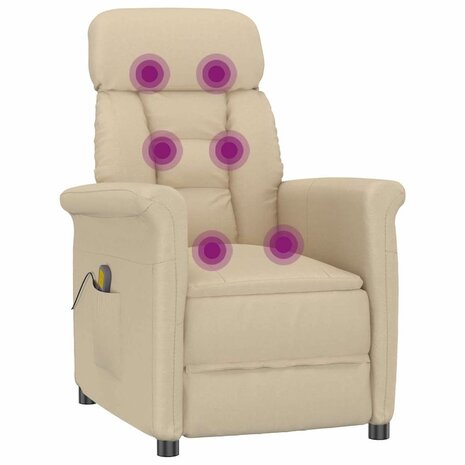 Massagestoel Cr&egrave;me 70.5 x 96.5 x 95 cm Stof en metaal 8