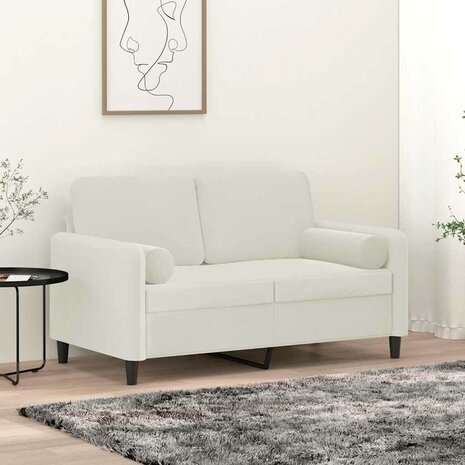 Sierkussens 2 st 15x50 cm fluweel cr&egrave;mekleurig 1