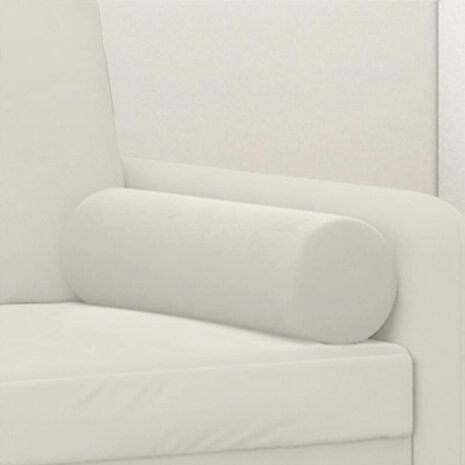 Sierkussens 2 st 15x50 cm fluweel cr&egrave;mekleurig 5