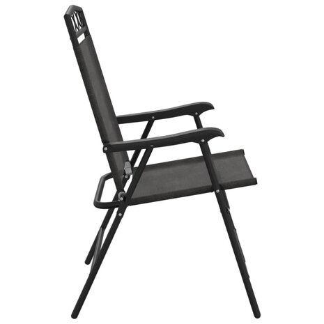 Tuinstoelen 2 st inklapbaar staal en textileen gem&ecirc;leerd grijs 6