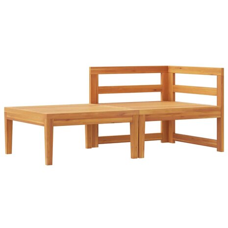 2-delige Loungeset met cr&egrave;mewitte kussens acaciahout 4