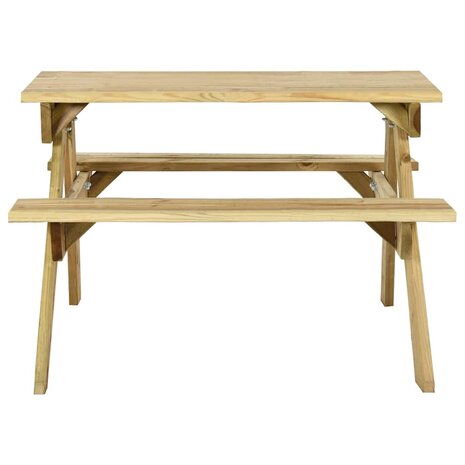 Picknicktafel met banken 110x123x73 cm ge&iuml;mpregneerd grenenhout 2