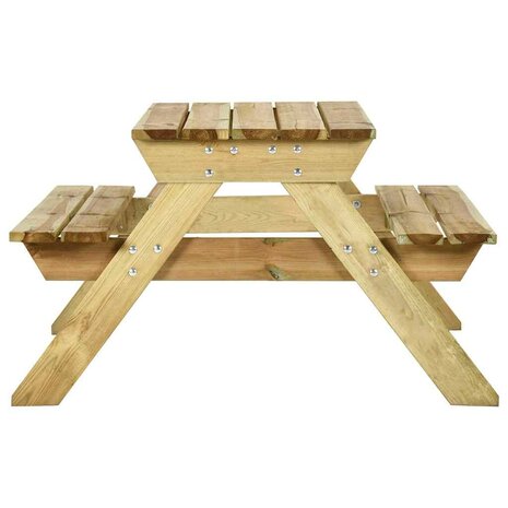 Picknicktafel met banken 110x123x73 cm ge&iuml;mpregneerd grenenhout 3