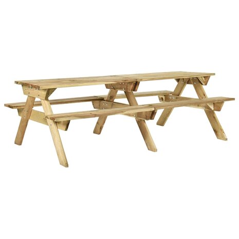 Picknicktafel met banken 220x122x72 cm ge&iuml;mpregneerd grenenhout 1
