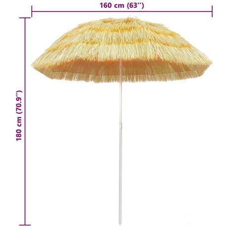 Strandparasol Hawa&iuml; stijl 180 cm naturel 5