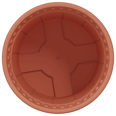 Ronde Bloempot 6 pcs Baksteenrood &Oslash; 12,5 x 10 cm Kunststof 6
