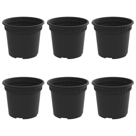 Ronde Bloempot 6 pcs Zwart &Oslash; 12,5 x 10 cm Kunststof 2