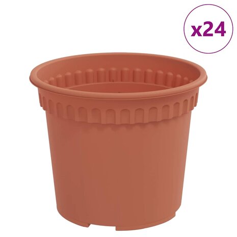 Ronde Bloempot 24 pcs Baksteenrood &Oslash; 12,5 x 10 cm Kunststof 2