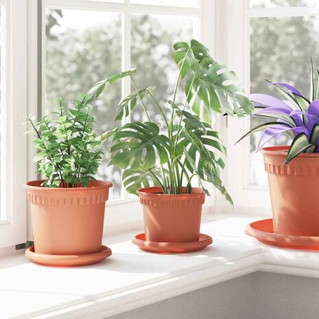 Ronde Bloempot 24 pcs Baksteenrood &Oslash; 12,5 x 10 cm Kunststof 4