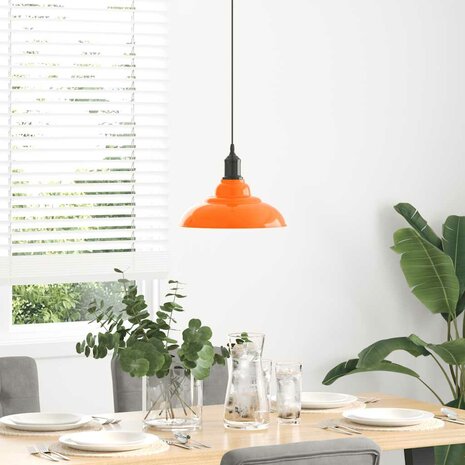 Hanglamp in hoogte verstelbaar E27 &Oslash;31cm metaal glanzend oranje 3