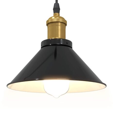 Hanglamp in hoogte verstelbaar E27 &Oslash;22 cm metaal glanzend zwart 5