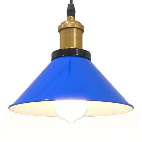 Hanglamp in hoogte verstelbaar E27 &Oslash;22 cm metaal donkerblauw 5